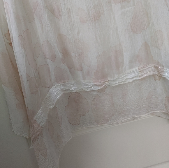 Via Veneto 🤍Made in Italy🤍 Silk Blend Flowy Boho Top ~ Size L - Picture 4 of 14